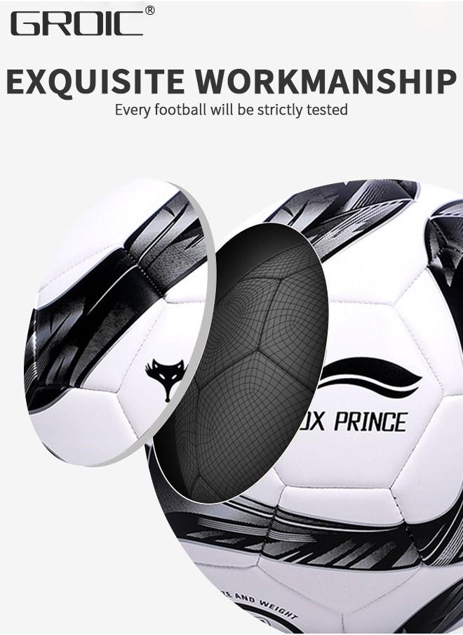 GROIC Soccer Ball Size 5，Football with Star Pattern Official Size Soccer Balls for Training,Playing,Waterproof Professional Outdoor Indoor and Match Balls  - Image 3