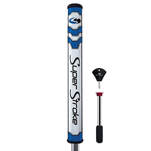 Super Stroke SuperStroke Mid Slim 2.0 Putter Grip with CounterCore, Blue, White/Blue, Model:60103 - Image 1