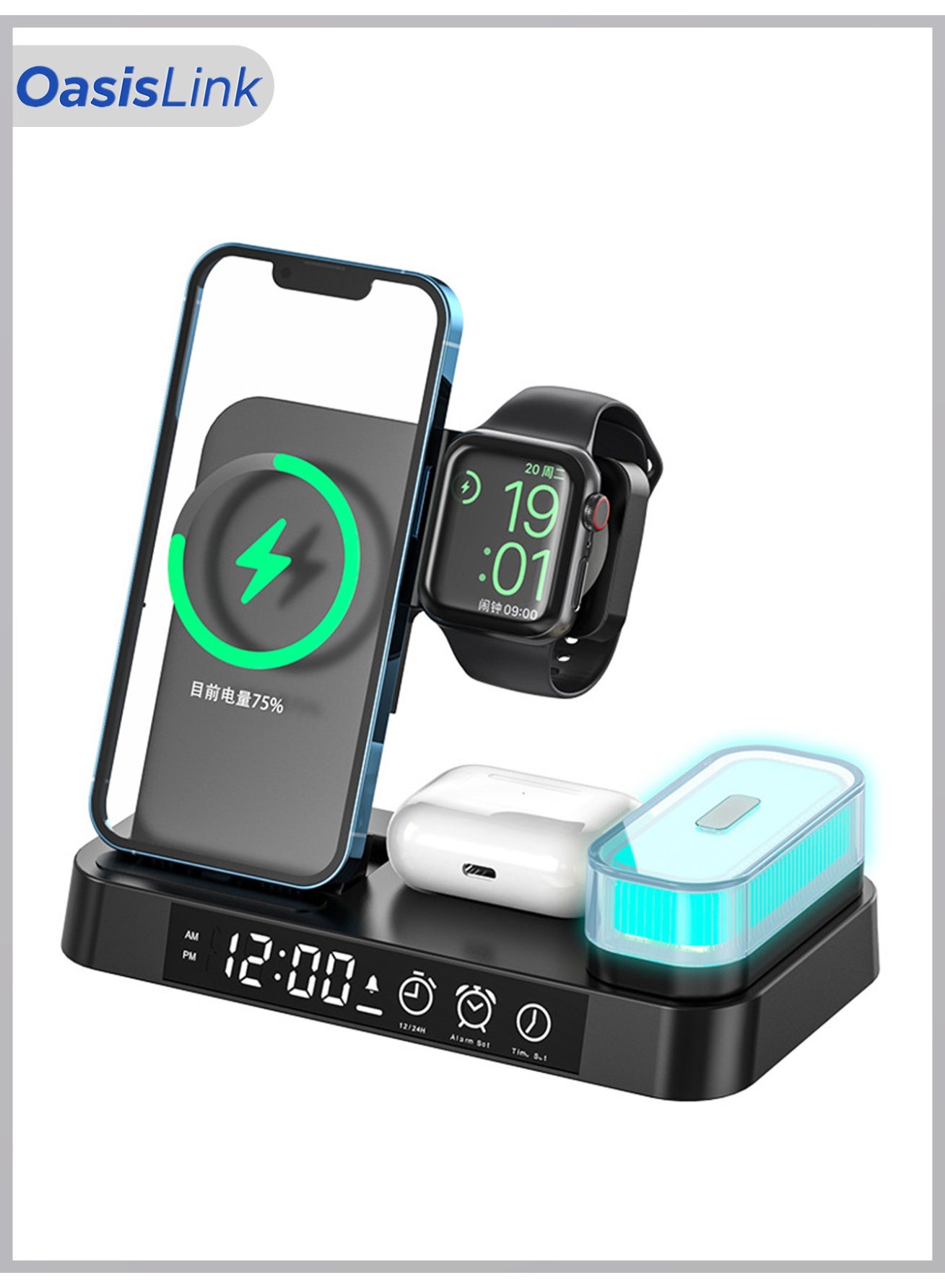 oasislink Oasislink 4-in-1 Magsafe Wireless Charger Station wireless 30W