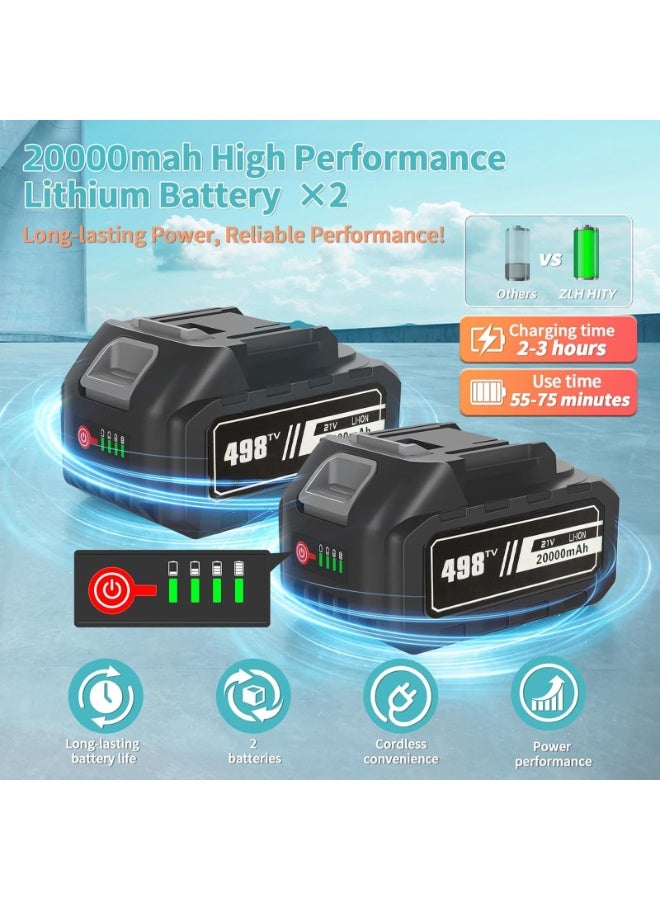 ZLH HITY غسالة ضغط لاسلكية، غسالة طاقة محمولة 6 في 1 للفناء والسيارة، غسالة ضغط تعمل بالبطارية مع بطاريتين 21 فولت لغسل السيارات/الأرضيات/تنظيف الحدائق والري - Image 4