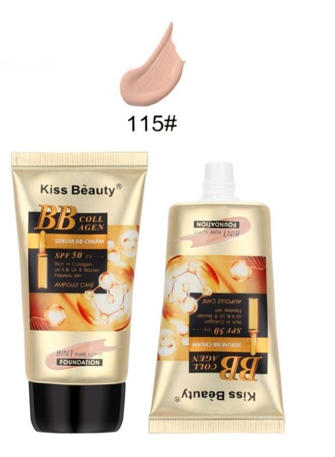 Kiss Beauty 2 Packs of Kiss Beauty Collagen Foundation SPF 50+ 8 in 1 Active & Pure #115 65ml  - Image 2