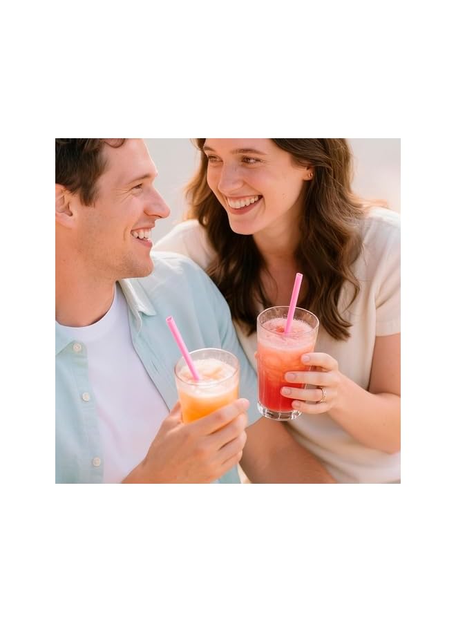 50PCS Heart Shaped Pink Straws, Heart Straws Cute Plastic Drinking Straw for Valentine & Galentines Day Party Favors, Bridal Shower, Baby Shower Wedding & Birthday Supplies - Image 5