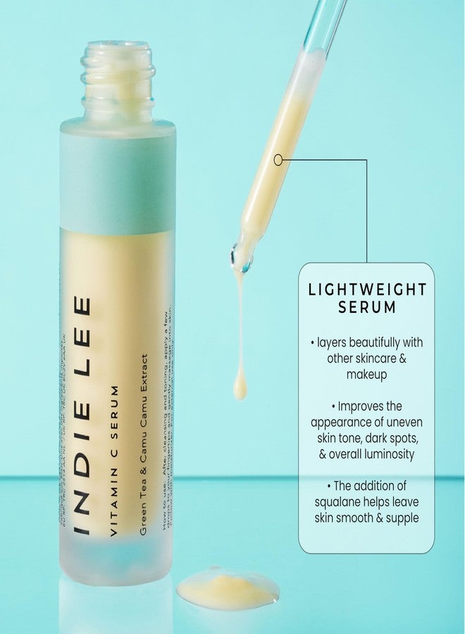 Indie Lee Vitamin C Daily Use Facial Serum - Formulated with CoQ-10, Squalane, Green Tea & Camu Camu Extract - Visibly Brightens, Smooths, & Evens Skin Tone - Helps Balance & Refresh Face (30ml) - Image 2