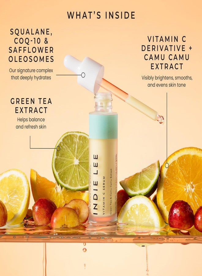 Indie Lee Vitamin C Daily Use Facial Serum - Formulated with CoQ-10, Squalane, Green Tea & Camu Camu Extract - Visibly Brightens, Smooths, & Evens Skin Tone - Helps Balance & Refresh Face (30ml) - Image 3