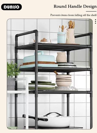 6-Tier Kitchen Storage Shelves, Metal Shelves for Storage Pantry Shelves with Rolling Wheels, Movable Multifunctional Storage Rack, Standing Shelf Rack for Kitchen Bedroom Laundry Closet - view 2