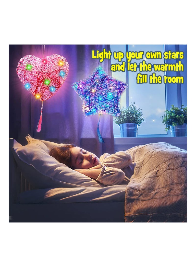 Y&D Toys for Girls and Boys, DIY Arts & Craft Kits Ages 8-12, 3D String Art Kit Kids, Makes a Light-Up Star Lantern with 20 Multi-Colored LED Bulbs, Gifts Teens 6 7 8 9 10 11 12 - Image 4