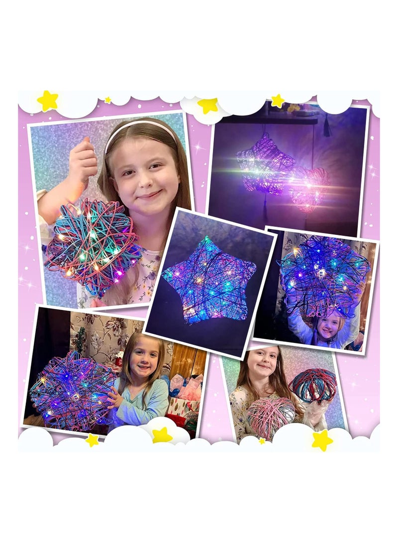 Y&D Toys for Girls and Boys, DIY Arts & Craft Kits Ages 8-12, 3D String Art Kit Kids, Makes a Light-Up Star Lantern with 20 Multi-Colored LED Bulbs, Gifts Teens 6 7 8 9 10 11 12 - Image 5