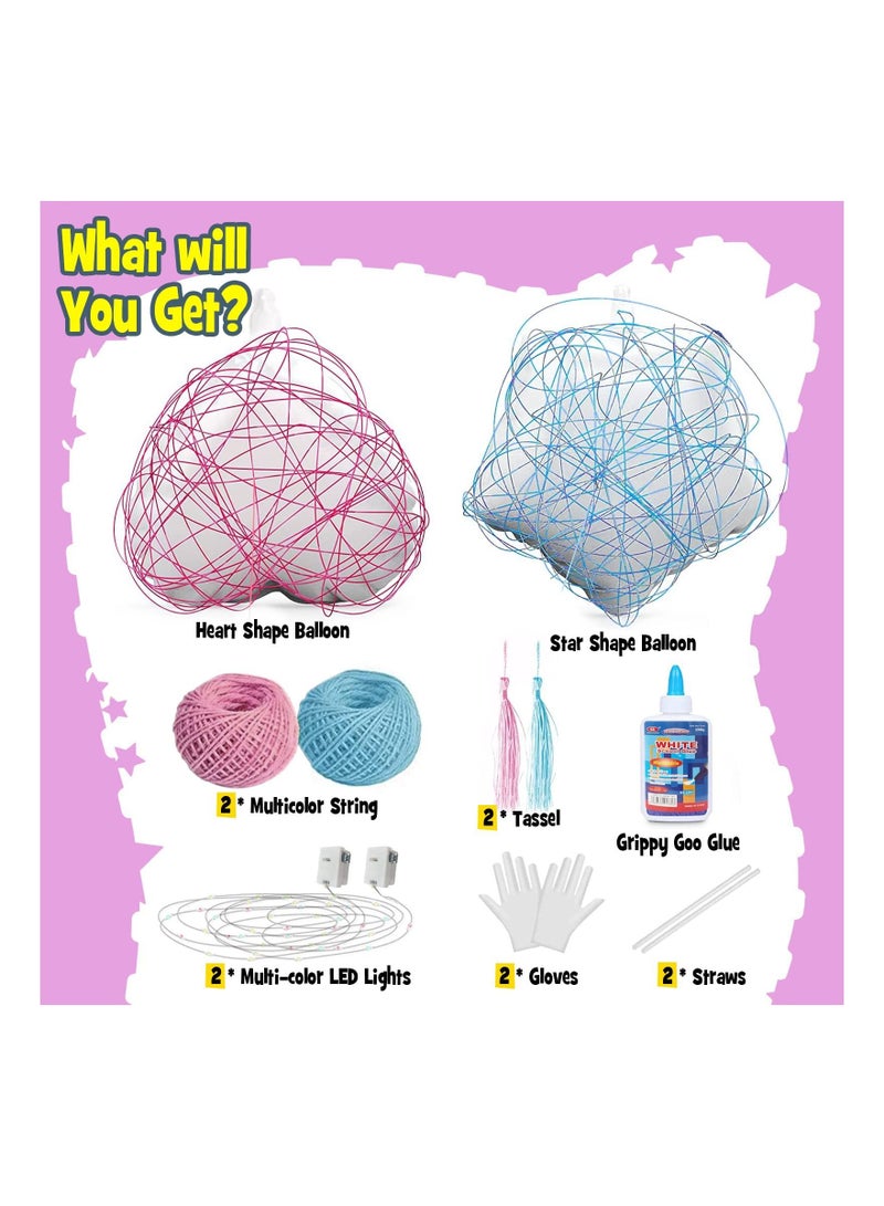 Y&D Toys for Girls and Boys, DIY Arts & Craft Kits Ages 8-12, 3D String Art Kit Kids, Makes a Light-Up Star Lantern with 20 Multi-Colored LED Bulbs, Gifts Teens 6 7 8 9 10 11 12 - Image 3