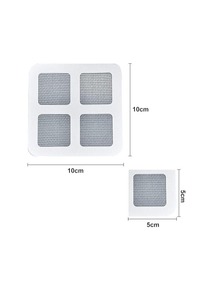 مجموعة من 10 قطع من مجموعة اصلاح زجاج الباب والنافذة، رقعة اصلاح شبكية، رقع شاشة بديلة ذاتية اللصق لاصلاح الثقوب والتمزقات، 10 سم × 10 سم، شبكة متينة ومقاومة للطقس - Image 3