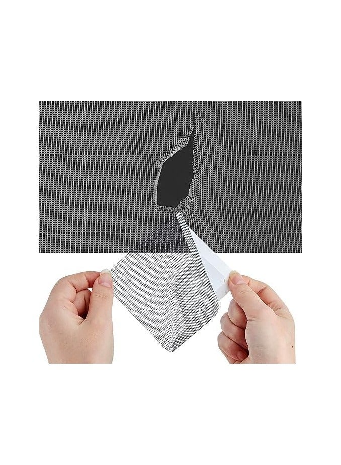 مجموعة من 10 قطع من مجموعة اصلاح زجاج الباب والنافذة، رقعة اصلاح شبكية، رقع شاشة بديلة ذاتية اللصق لاصلاح الثقوب والتمزقات، 10 سم × 10 سم، شبكة متينة ومقاومة للطقس - Image 5