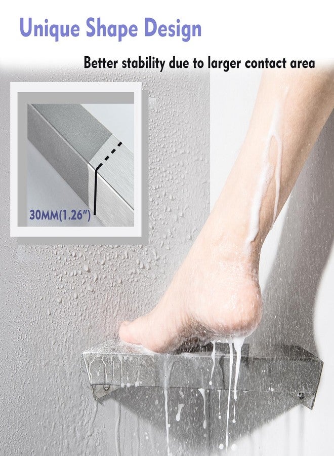 LIWEIKE Shower Foot Rest, Brushed Stainless Steel, Wall Mounted (Brushed Nickel) - Image 3