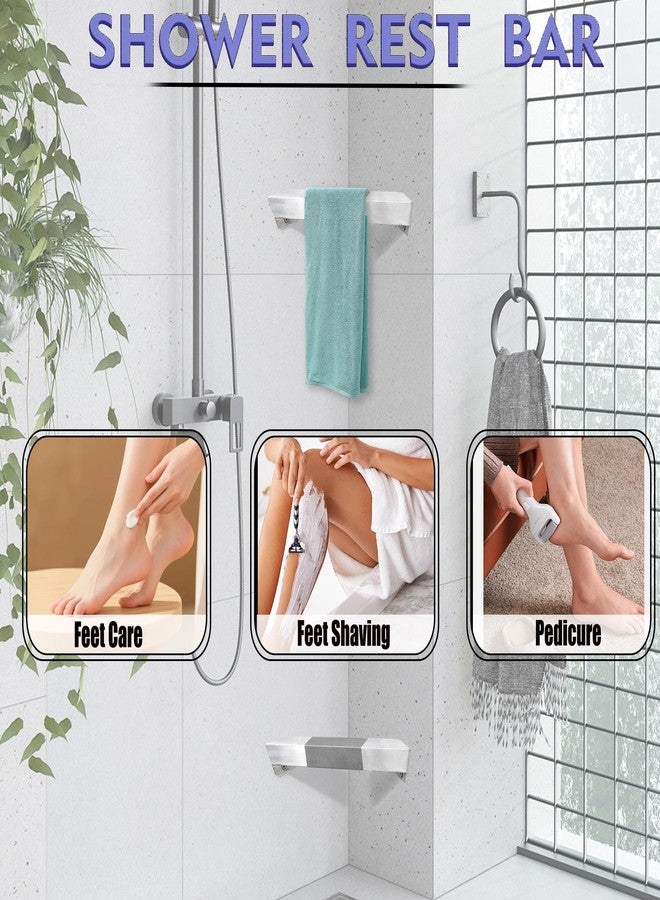 LIWEIKE Shower Foot Rest, Brushed Stainless Steel, Wall Mounted (Brushed Nickel) - Image 5