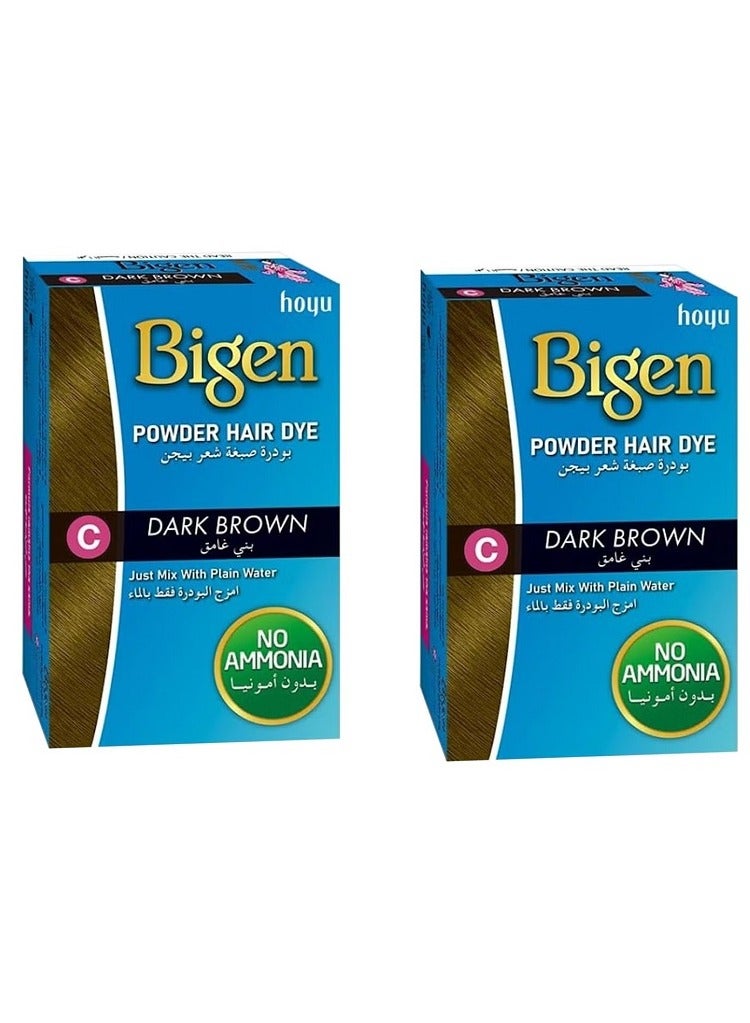 بايجن صبغة شعر بودرة بني غامق 6 جرام عبوة من قطعتين جديدة