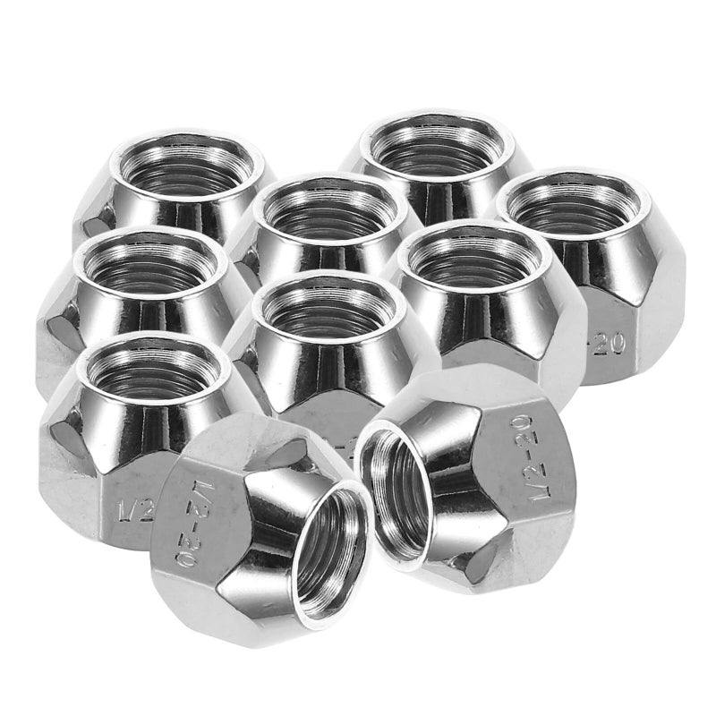 10 Pcs 1/2 20 Open End Lug Nuts Silver For Trailer And Boat Wheels - Image 2