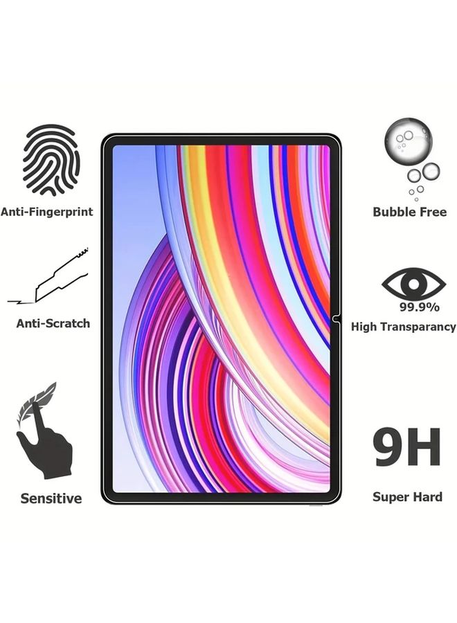 عدد 2 عبوة واقي شاشة زجاج مقسى 9H لجهاز Redmi Pad Pro مقاس 12.1 بوصة شفاف مقاوم لبصمات الأصابع ومضاد للوهج ومقاوم للخدوش - Image 3