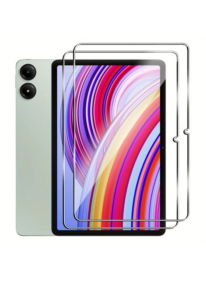 عدد 2 عبوة واقي شاشة زجاج مقسى 9H لجهاز Redmi Pad Pro مقاس 12.1 بوصة شفاف مقاوم لبصمات الأصابع ومضاد للوهج ومقاوم للخدوش - Image 1