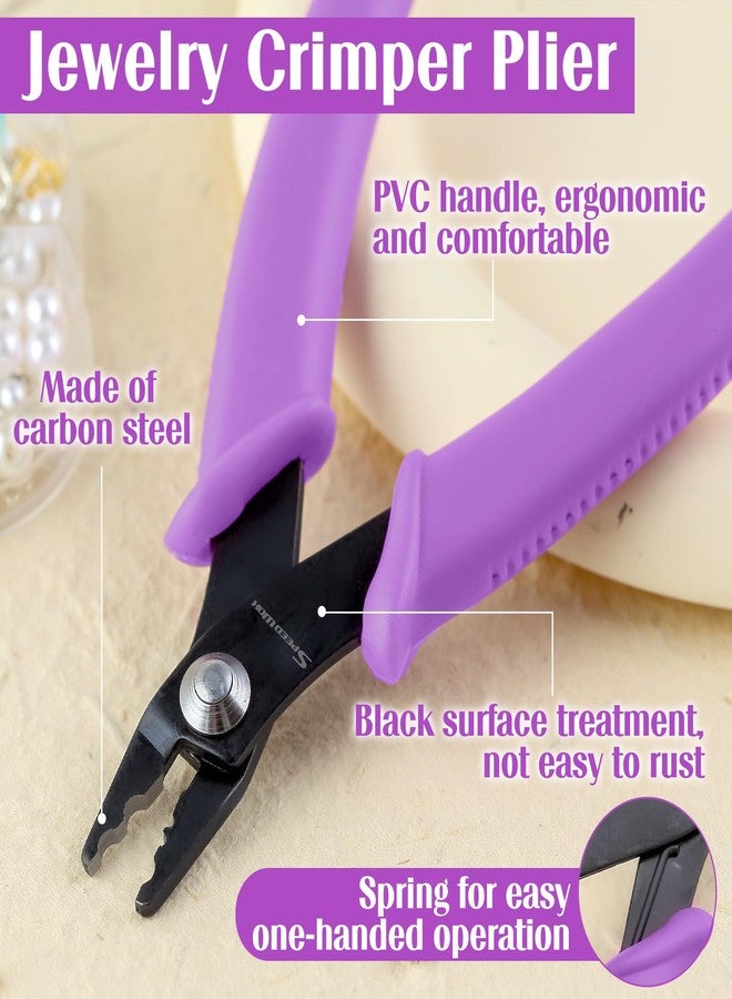 SPEEDWOX Bead Crimping Pliers Jewelry Crimper Plier for Beading Micro Tube Beads Crimper Micro Crimper Straight Head 2 holes Multi Use DIY Jewelry Craft Beading Hobby for 2mm-3mm Beads and Tubes - Image 2
