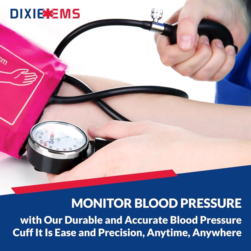 Dixie EMS Deluxe Aneroid Sphygmomanometer Blood Pressure DRing Cuff  Pink - Image 2