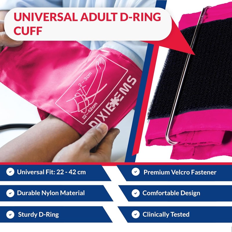 Dixie EMS Deluxe Aneroid Sphygmomanometer Blood Pressure DRing Cuff  Pink - Image 5