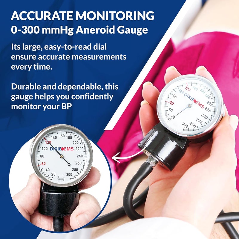 Dixie EMS Deluxe Aneroid Sphygmomanometer Blood Pressure DRing Cuff  Pink - Image 3