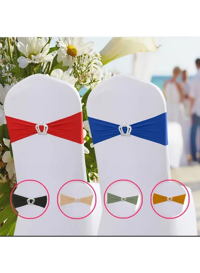 Golden NNS Crown 60Pcs Stretchable Chair Sashes Bow Tie Wedding Decor - Image 1