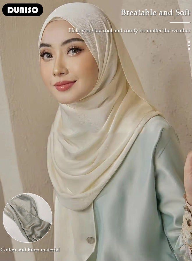 DUNISO Women's Hijab, Premium Fabric Hijab, Stylish and Comfortable Hijab Scarfs, Stretchy, Very Comfy & Good for Everyday Use, Versatile and Artistic Scarf for Women - Image 2