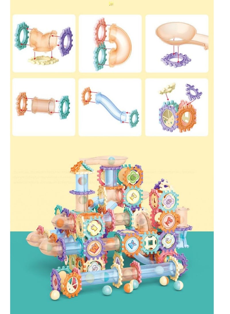 Ramadan Gift 186pcs 3D Marble Run STEM Building Blocks | Educational Puzzle Toy for Kids 3-12 | Develops Logic & Creativity  - Image 1