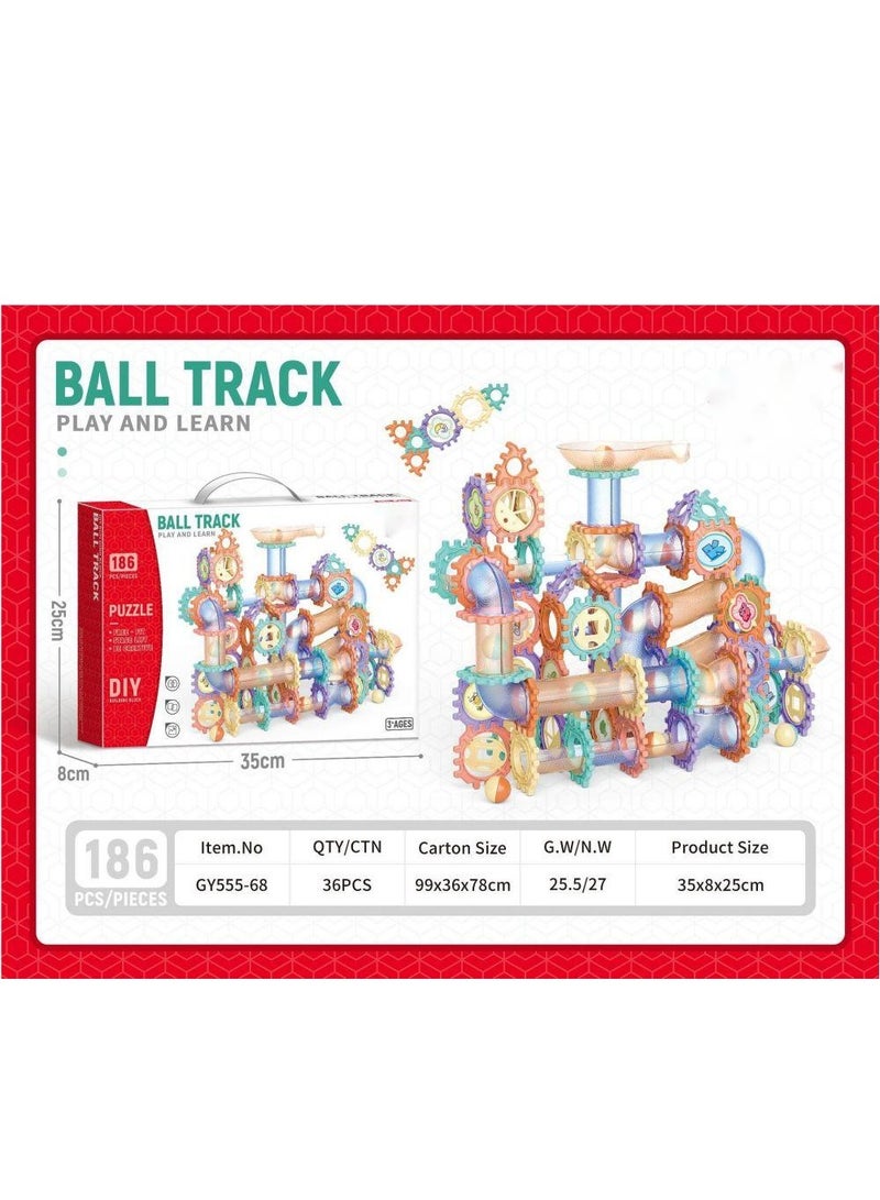 Ramadan Gift 186pcs 3D Marble Run STEM Building Blocks | Educational Puzzle Toy for Kids 3-12 | Develops Logic & Creativity  - Image 4