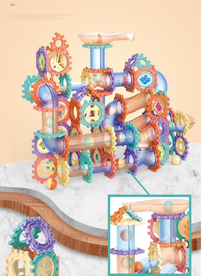 Ramadan Gift 186pcs 3D Marble Run STEM Building Blocks | Educational Puzzle Toy for Kids 3-12 | Develops Logic & Creativity  - Image 3