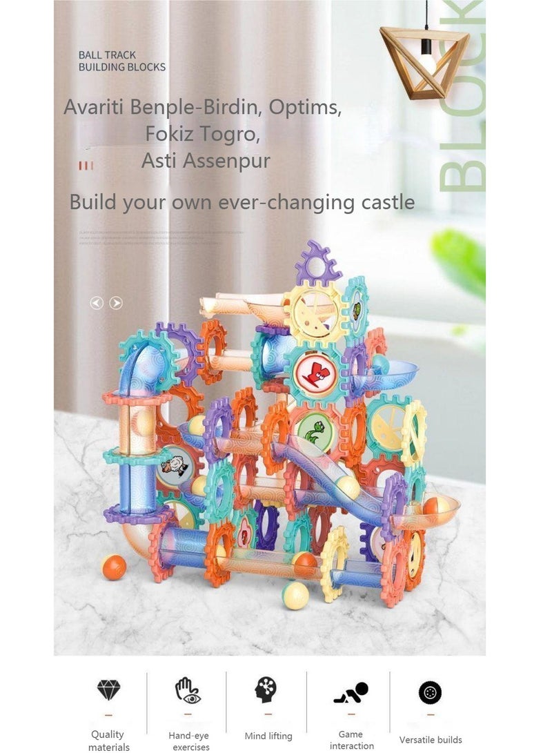 Ramadan Gift 186pcs 3D Marble Run STEM Building Blocks | Educational Puzzle Toy for Kids 3-12 | Develops Logic & Creativity  - Image 2