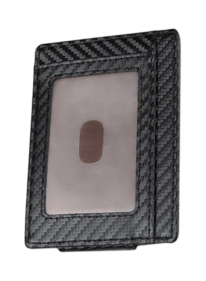NIBEMINENT RFID Leather Dollar Clip Men Wallet Black - Image 1