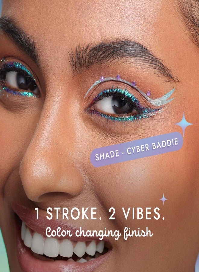 Nykaa Cosmetics Stardust Dual Chrome Eyeliner with Holographic Finish - Cyber Baddie (1.6ml) - Image 3
