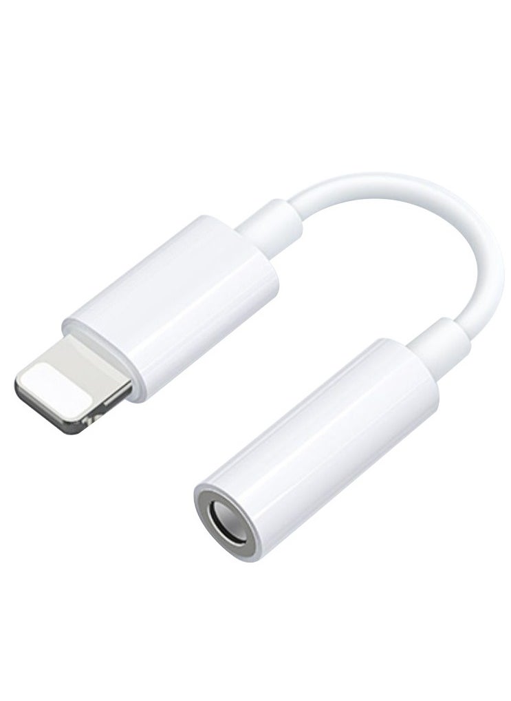 Generic - Lightning to 3.5mm Headphone Jack Adapter – Supports iPhone 7 to 14 Series – High-Fidelity Audio & Voice Control – Durable Aluminum Shell – Compatible with Music, Calls, Gaming – White - Image 1