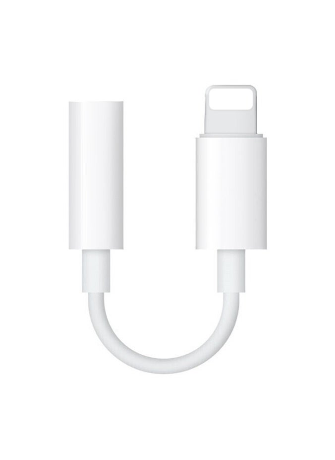Generic - Lightning to 3.5mm Headphone Jack Adapter – Supports iPhone 7 to 14 Series – High-Fidelity Audio & Voice Control – Durable Aluminum Shell – Compatible with Music, Calls, Gaming – White - Image 1