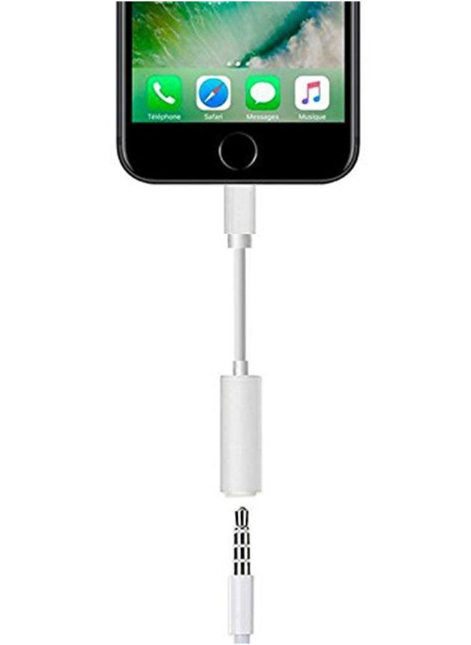 Generic - Lightning to 3.5mm Headphone Jack Adapter – Supports iPhone 7 to 14 Series – High-Fidelity Audio & Voice Control – Durable Aluminum Shell – Compatible with Music, Calls, Gaming – White - Image 1
