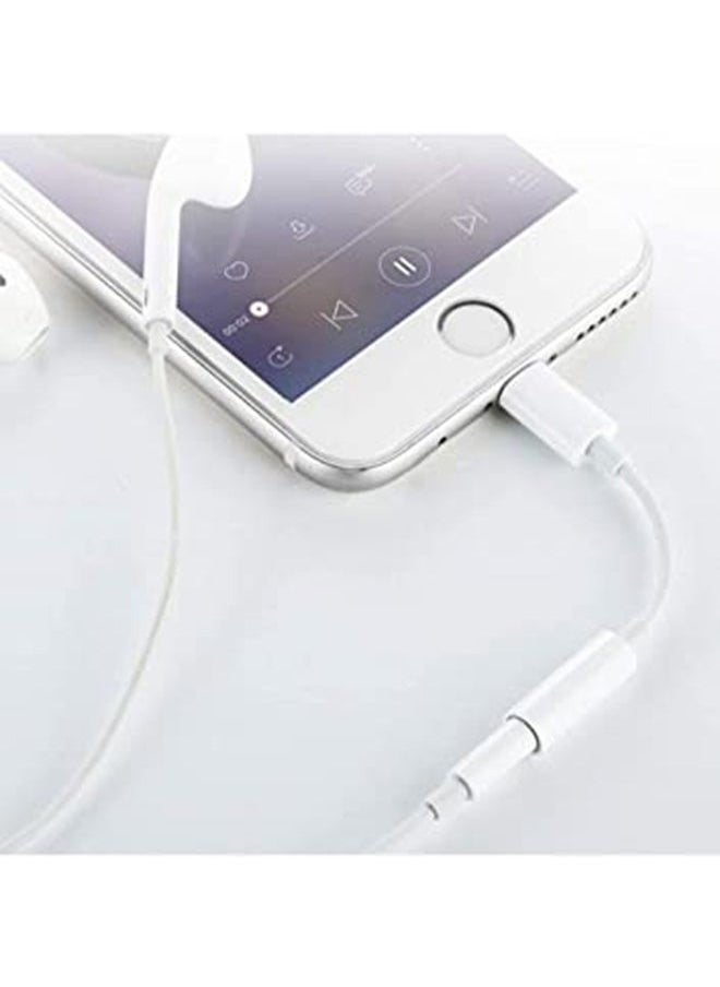 Generic - Lightning to 3.5mm Headphone Jack Adapter – Supports iPhone 7 to 14 Series – High-Fidelity Audio & Voice Control – Durable Aluminum Shell – Compatible with Music, Calls, Gaming – White - Image 1