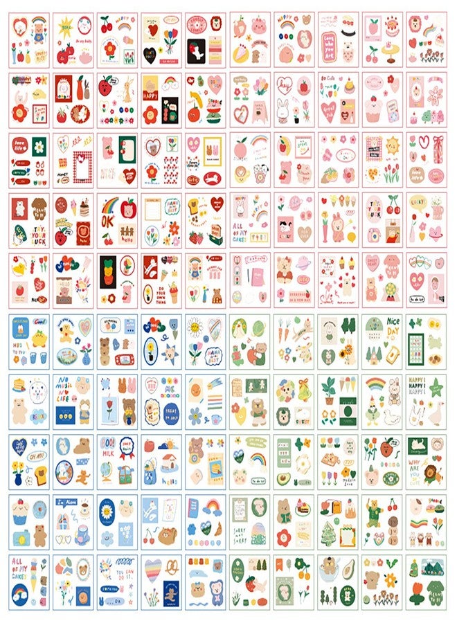 Doraking 100 Sheets Kawaii Sticker Set, Doraking Cute Cartoon Stickers Transparent Decorative Stickers Decal Pack for Phone Cases Laptops Art DIY Crafts Album Bullet Journals Planner Scrapbook - Image 3