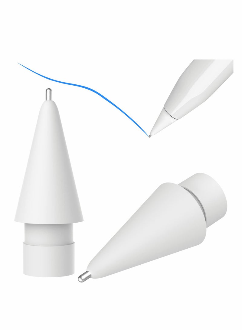 Replacement Tips for Apple Pencil, 2 Pcs No Wear Out Fine Point Precise Control Pencil Replacement Nibs, Compatible with Apple Pencil 1st Gen and 2nd Gen - Image 1