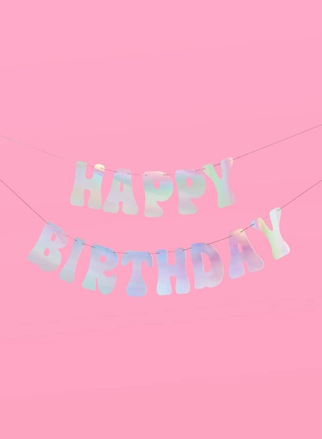 أكس أو، فيتي لافتة عيد ميلاد سعيد لامعة من رقائق معدنية مزينة برسومات xo و Fetti - بطول 5 أقدام | زينة حفلات أعياد الميلاد، ديكورات أعياد ميلاد مستوحاة من السبعينيات، عيد ميلاد 16، عيد ميلاد 21 - Image 4
