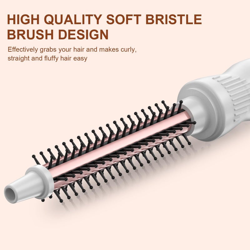 USHOW Thermal Brush 0.5 Inch Curling Iron Volumizing Heated Round Brush 1/2 Inch Ceramic Tourmaline Heated Hot, Multifunctional Styler Curling Wand (White, 0.5 inch) - Image 4