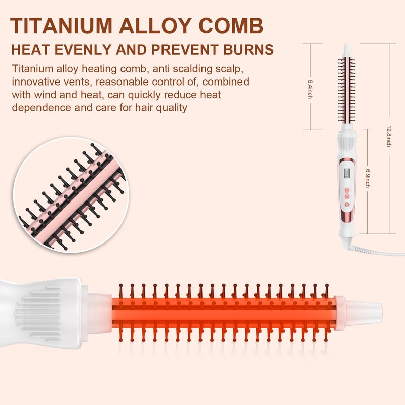 USHOW Thermal Brush 0.5 Inch Curling Iron Volumizing Heated Round Brush 1/2 Inch Ceramic Tourmaline Heated Hot, Multifunctional Styler Curling Wand (White, 0.5 inch) - Image 5