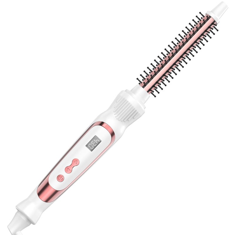 USHOW Thermal Brush 0.5 Inch Curling Iron Volumizing Heated Round Brush 1/2 Inch Ceramic Tourmaline Heated Hot, Multifunctional Styler Curling Wand (White, 0.5 inch) - Image 1