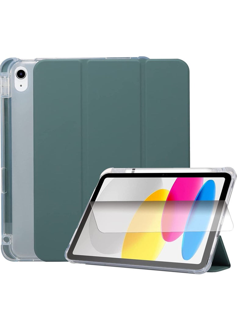 Rock Pow Case for iPad 10th Generation 10.9 Inch 2022 Built-in Pencil Holder Flexible Back Cover, Trifold Stand, Auto Sleep Wake Rebound - Image 1