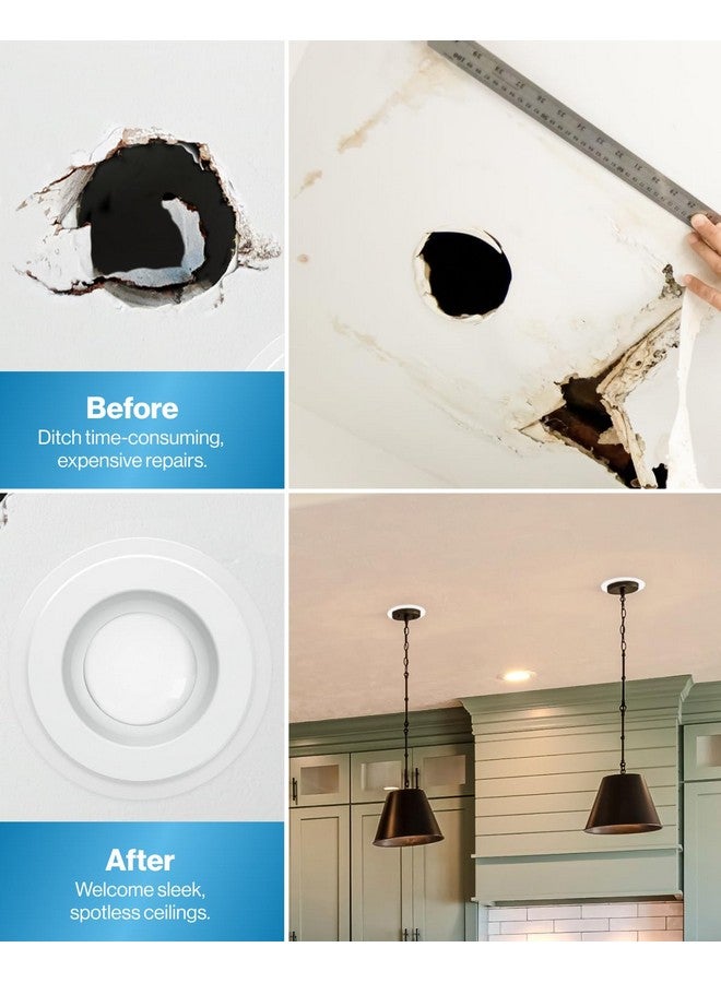 Sunco Lighting Sunco 6 Pack Goof Rings for 6 Inch Recessed Lights White Can Light Goof Trim Ring, Outer Diameter 8.6-inch, Inner Diameter 6.2-inch, Durable Plastic Design, Matte Finish, Flush Mount  - Image 3