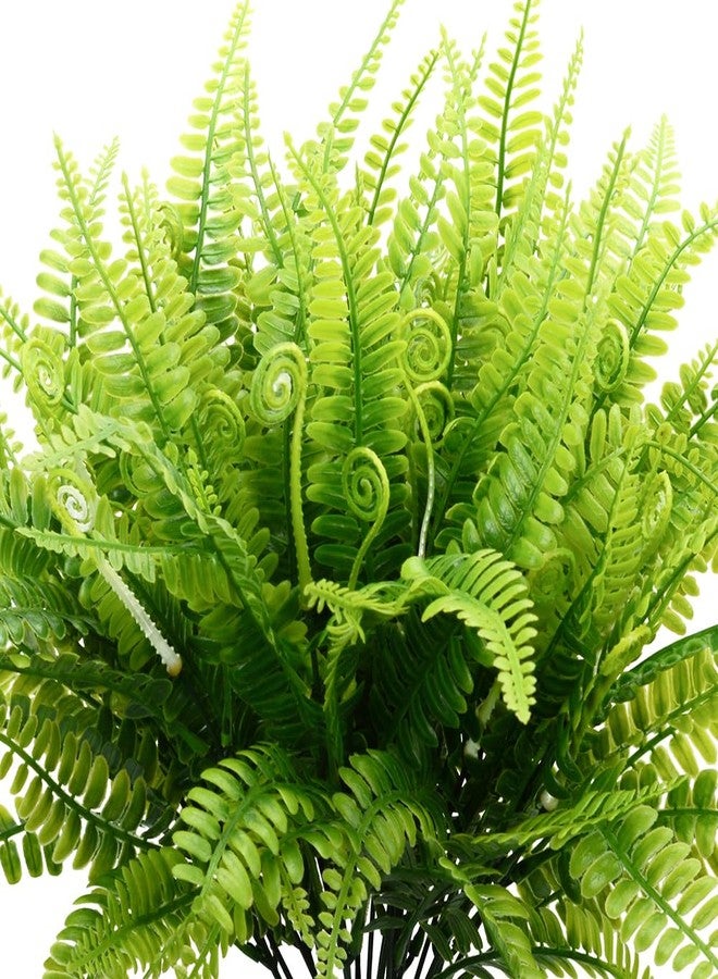 DVGUN 12 Bundles Artificial Plants Boston Fern Fake Bushes Artificial Shrubs Greenery Plastic Outdoor UV Resistant Faux Ferns - Image 4