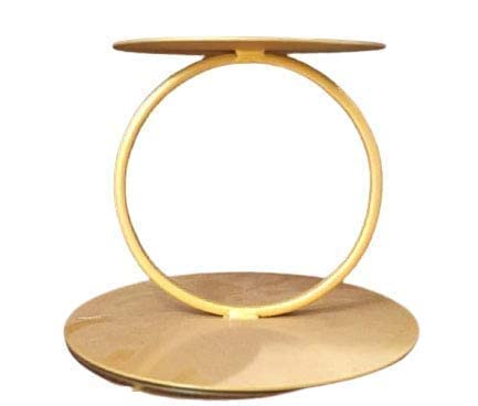 BAKERS 4U Round Shape Metal Cake Stand Cake Decor Cake Spacer Separator Gold Color Pack of 1 - Image 1