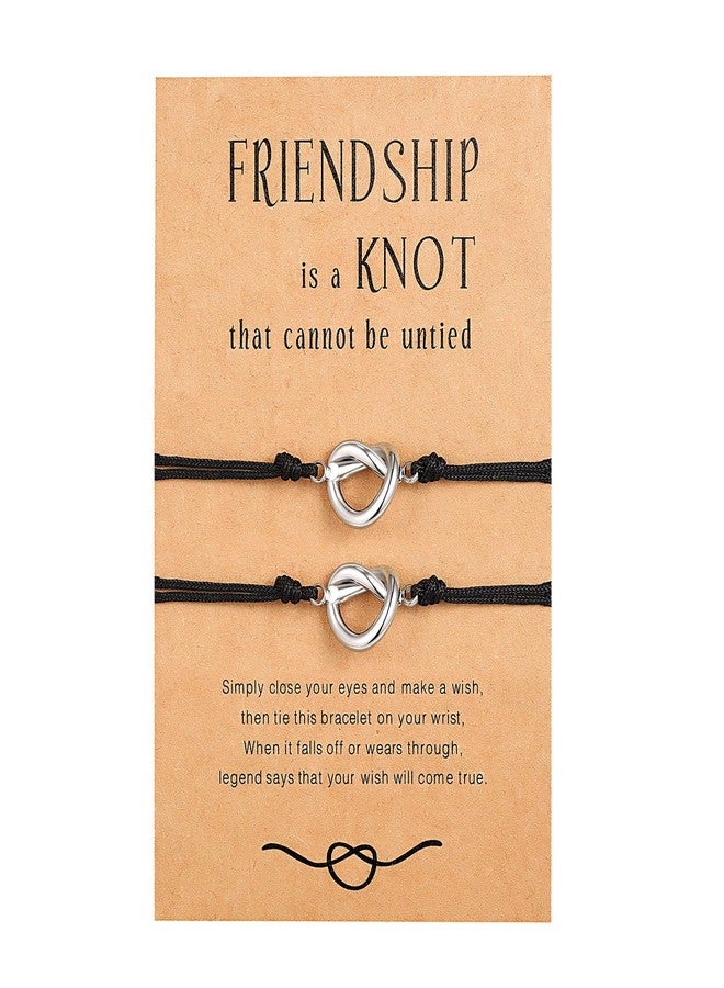 Sincere Best Friend Friendship Gifts for Women Love Knot BFF Bracelets for 2 Birthday Easter Valentines Galentines Day Gifts for Friends Female Her Teens Unbiological Soul Sister Bestie Gifts - Image 1
