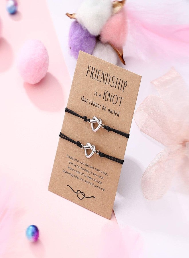 Sincere Best Friend Friendship Gifts for Women Love Knot BFF Bracelets for 2 Birthday Easter Valentines Galentines Day Gifts for Friends Female Her Teens Unbiological Soul Sister Bestie Gifts - Image 4