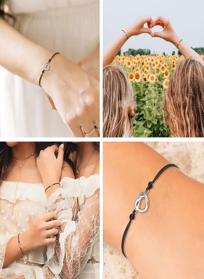 Sincere Best Friend Friendship Gifts for Women Love Knot BFF Bracelets for 2 Birthday Easter Valentines Galentines Day Gifts for Friends Female Her Teens Unbiological Soul Sister Bestie Gifts - Image 2