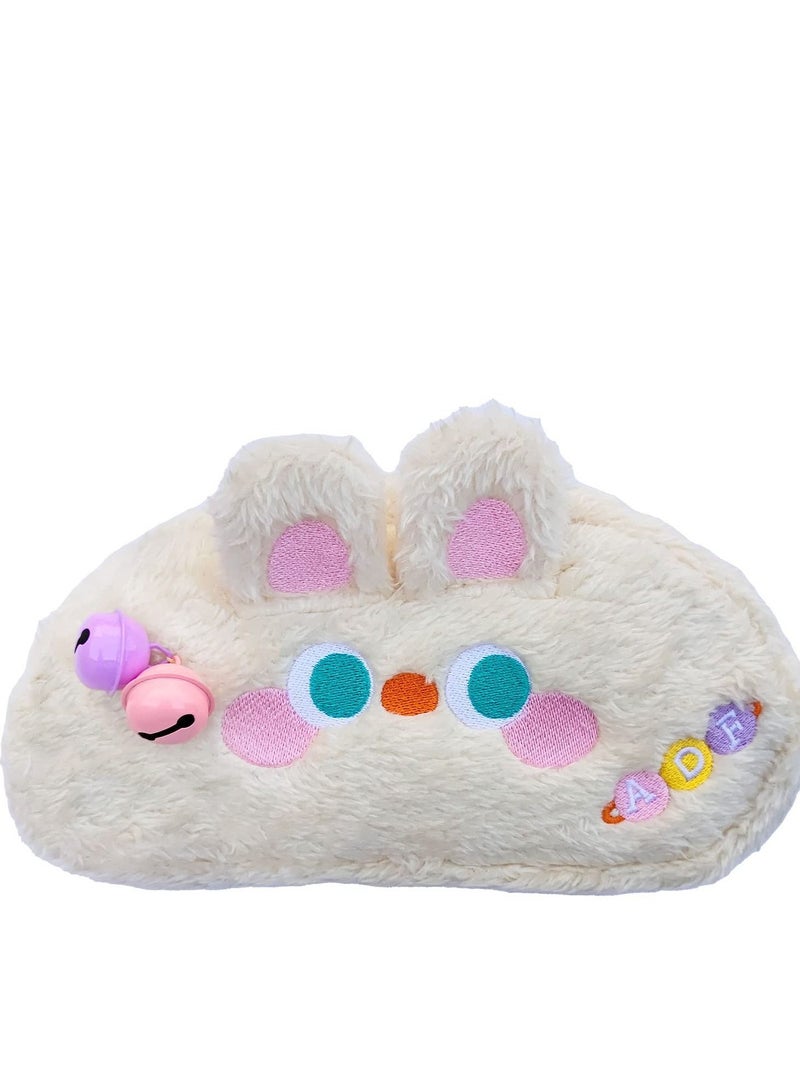 Excefore Kawaii Pencil Pen Case, Big Capacity Pen Bag Box, Cartoon Animal Creative Pencil Cases Boxes, Suitable for Teen Girls Adults (Beige Bunny)  - Image 1